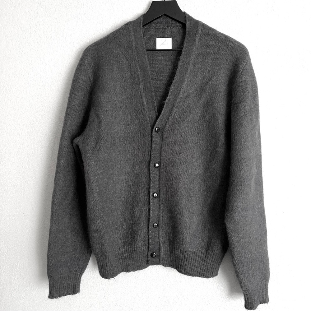 SMOCK Men’s Wool Mohair Cardigan Size Small Grey Made In Japan